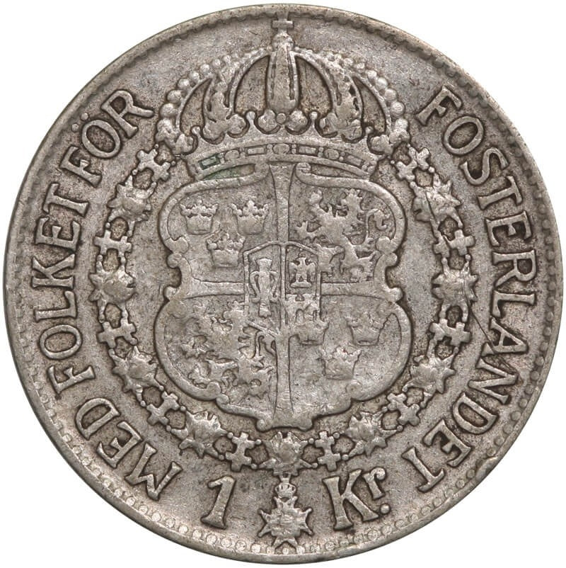 Szwecja 1 korona, srebro Ag800, 1940